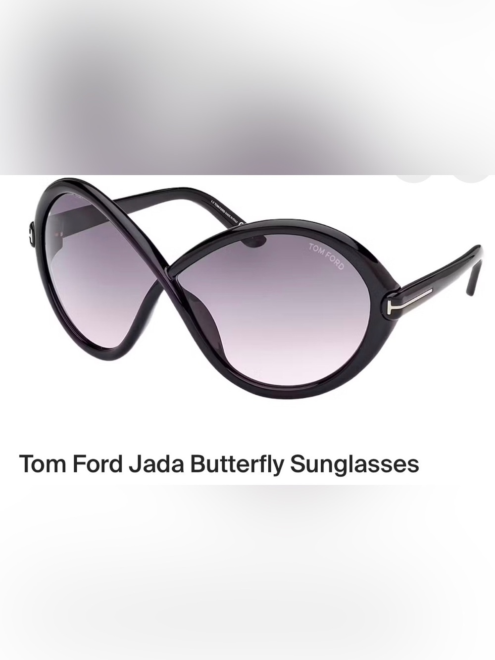 Tom Ford black Jada Butterfly Sunglasses NWOT
